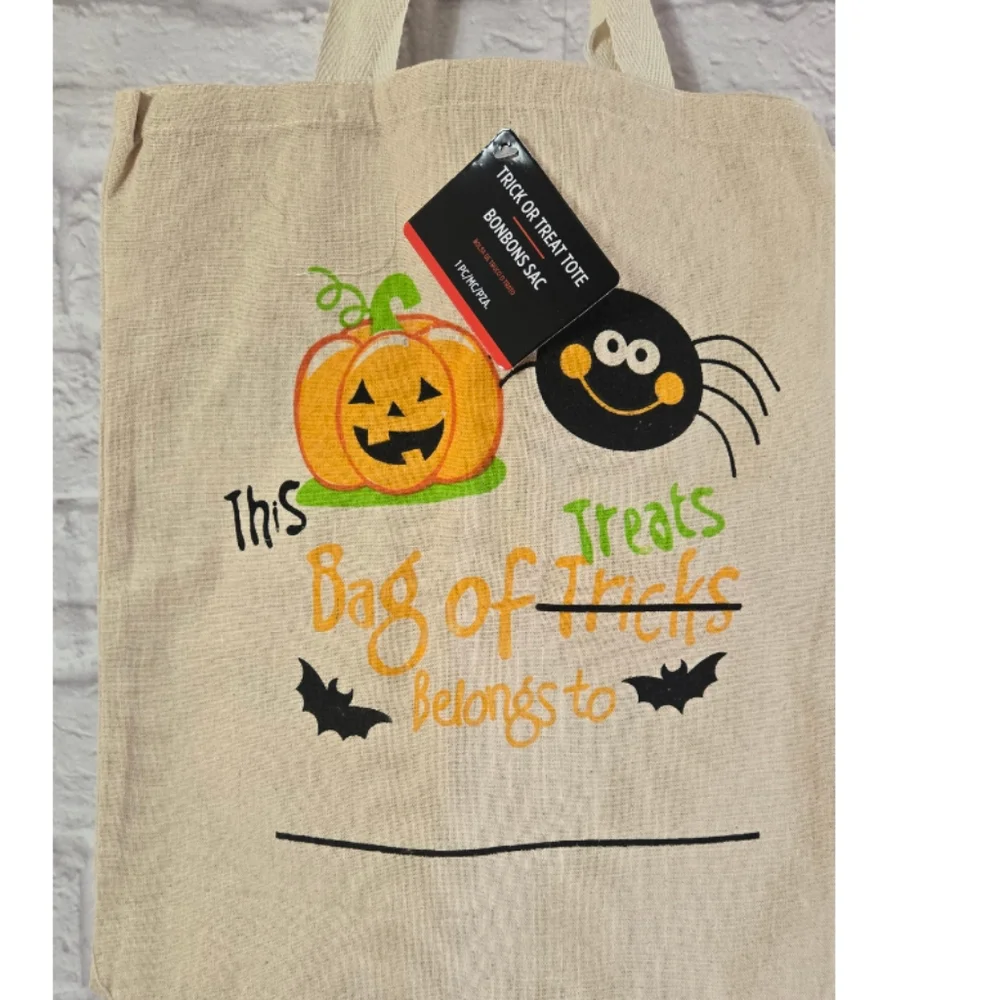 Halloween Trick or Treat Canvas Tote Bag 3 Piece
